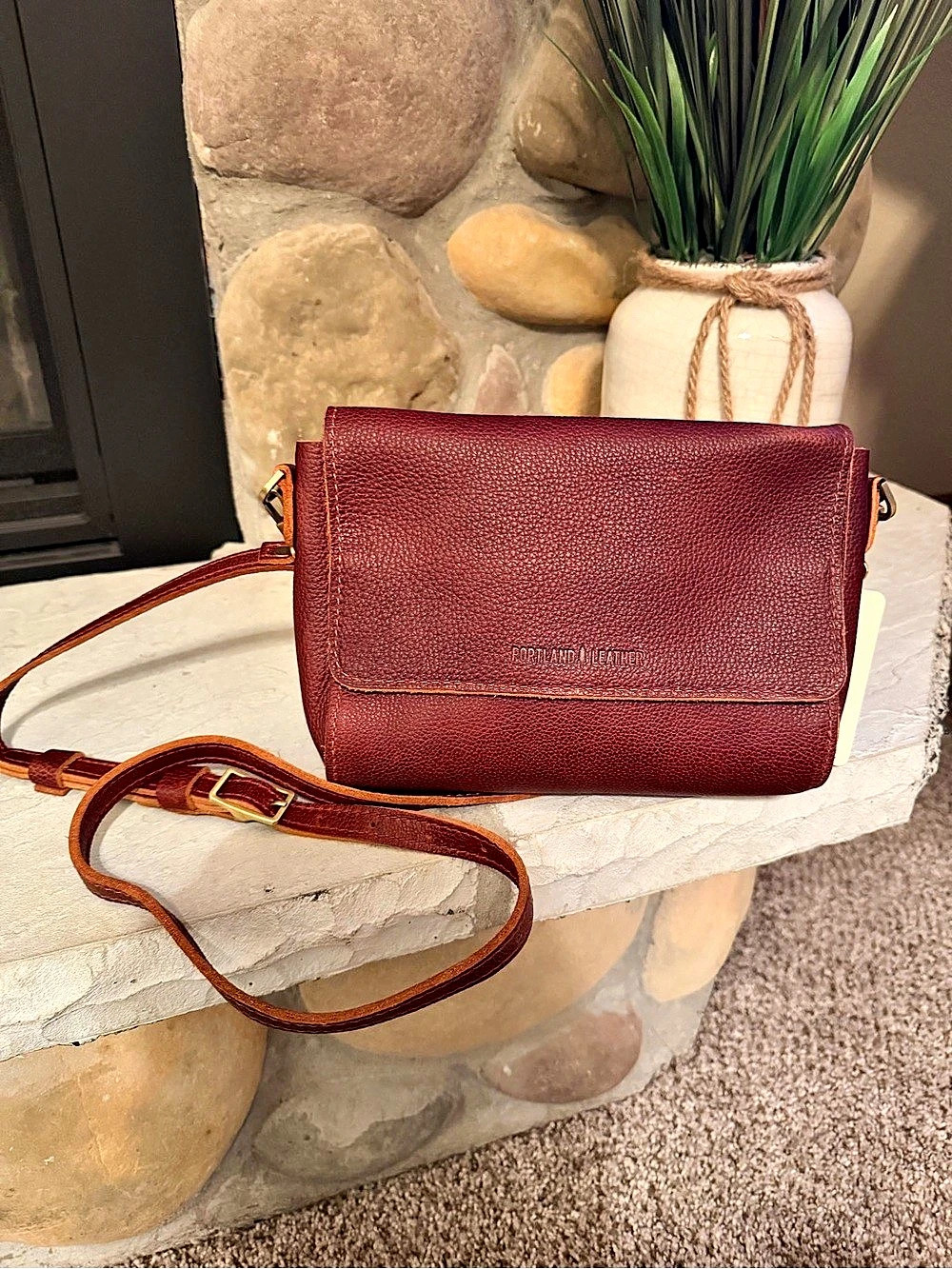 Portland Leather Metro Crossbody Bag Crossbody Bag in Brown NWT